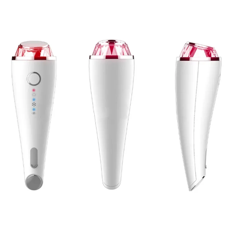 Newest multifunctional red blue light photon therapy beauty device hot cold hammer facial massager