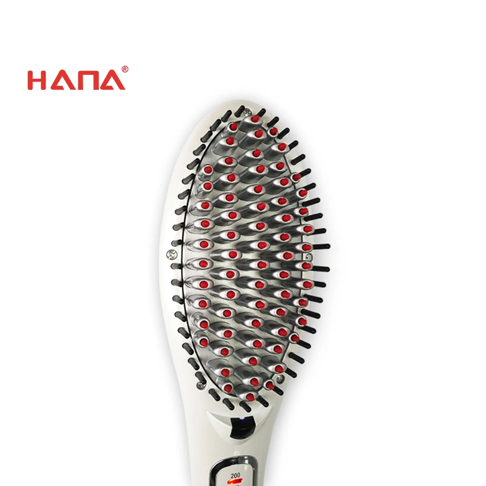 HANA Ceramic Customized best selling professional hair brush straightener, Nylon hair brush