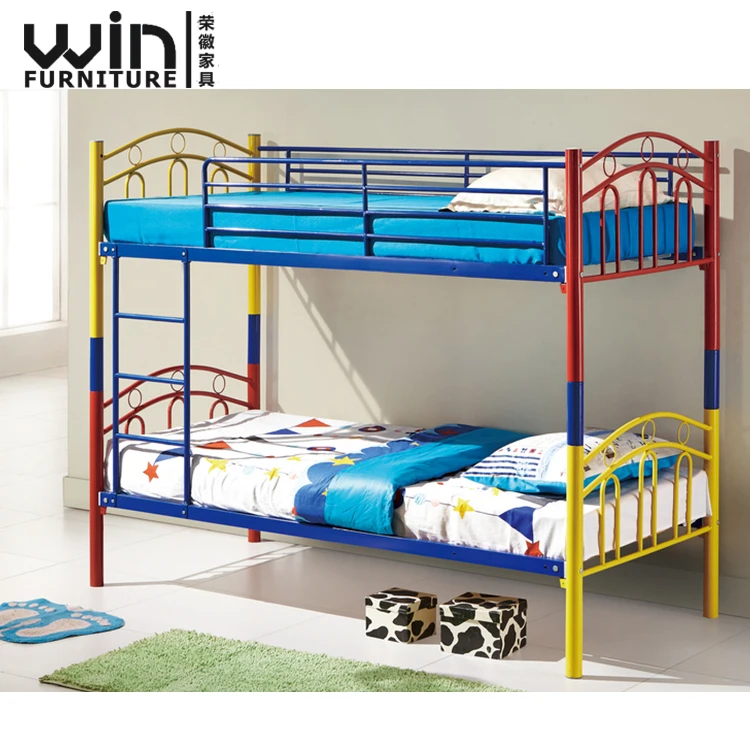 
Cheap Wooden Metal Bunk Bed Design Hostel School Twin Over Twin Bed 