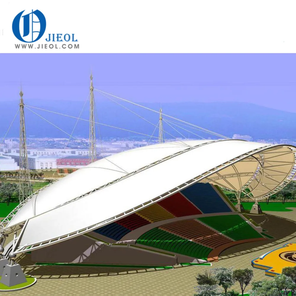 Architecture membrane steel structure tennis court tent tensile structure