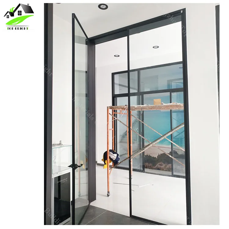 
Commercial Interior Soundproof Aluminum Alloy Frame Casement Double Swing Door 