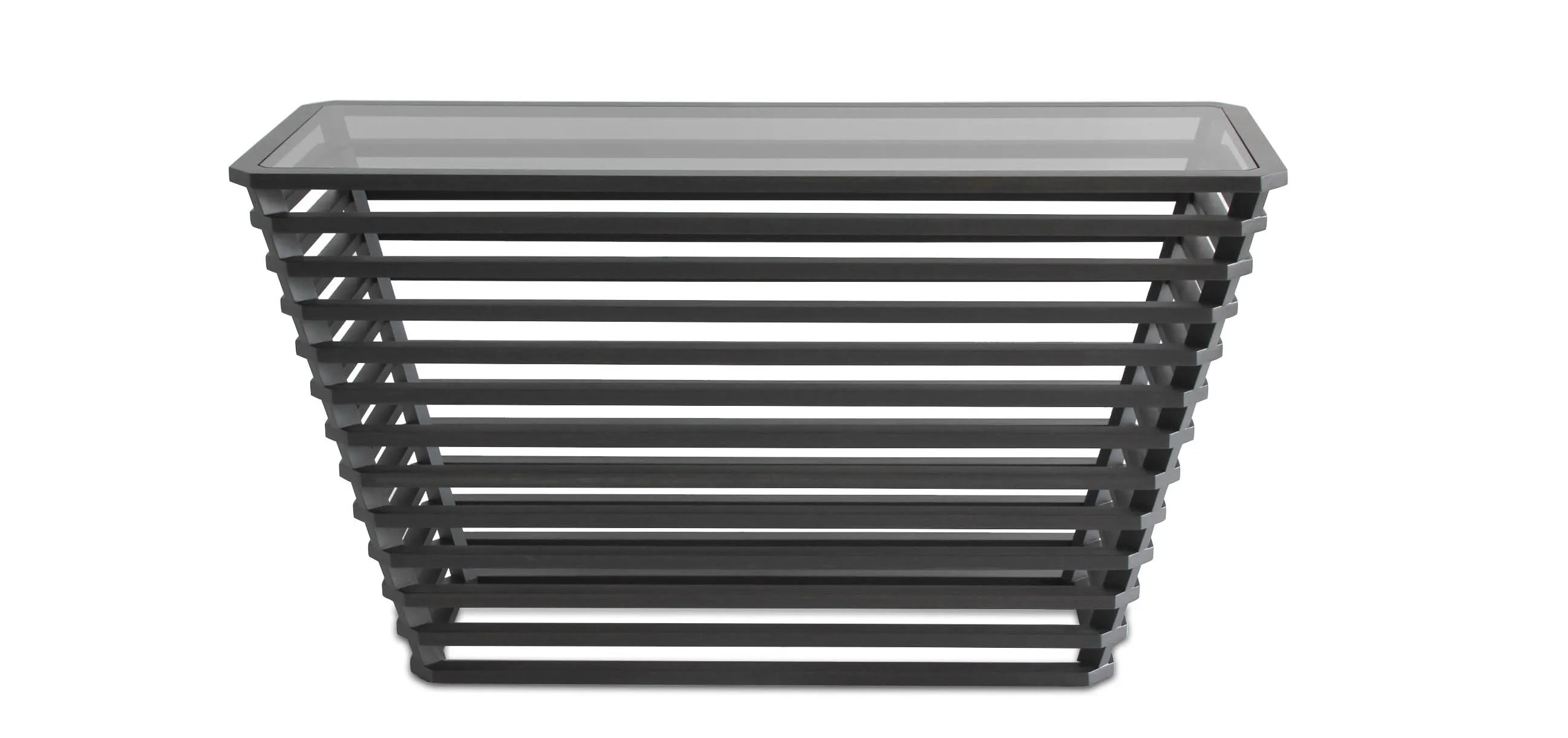 Spectrum Modern design living room furniture art deco corner long Solid Bamboo Console Table