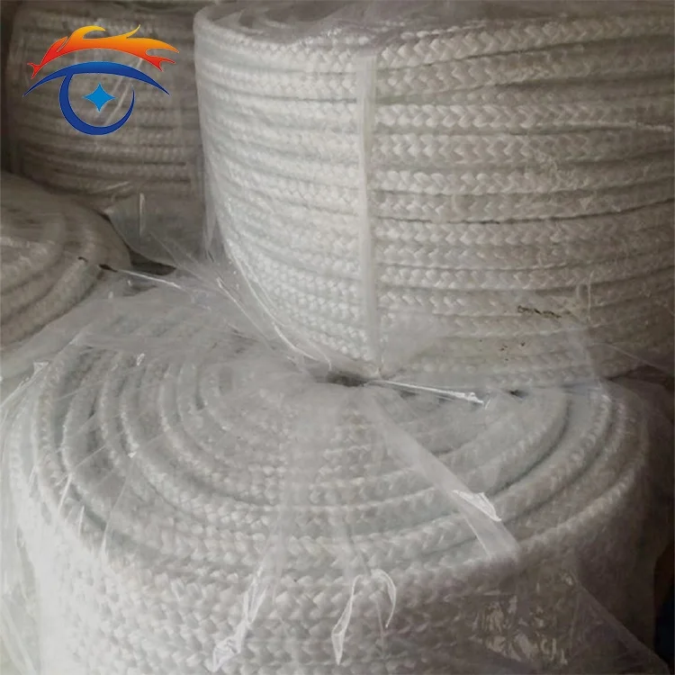 1260 NATI Asbestos Free Ceramic Fiber Square Braided Rope for Furnace Door