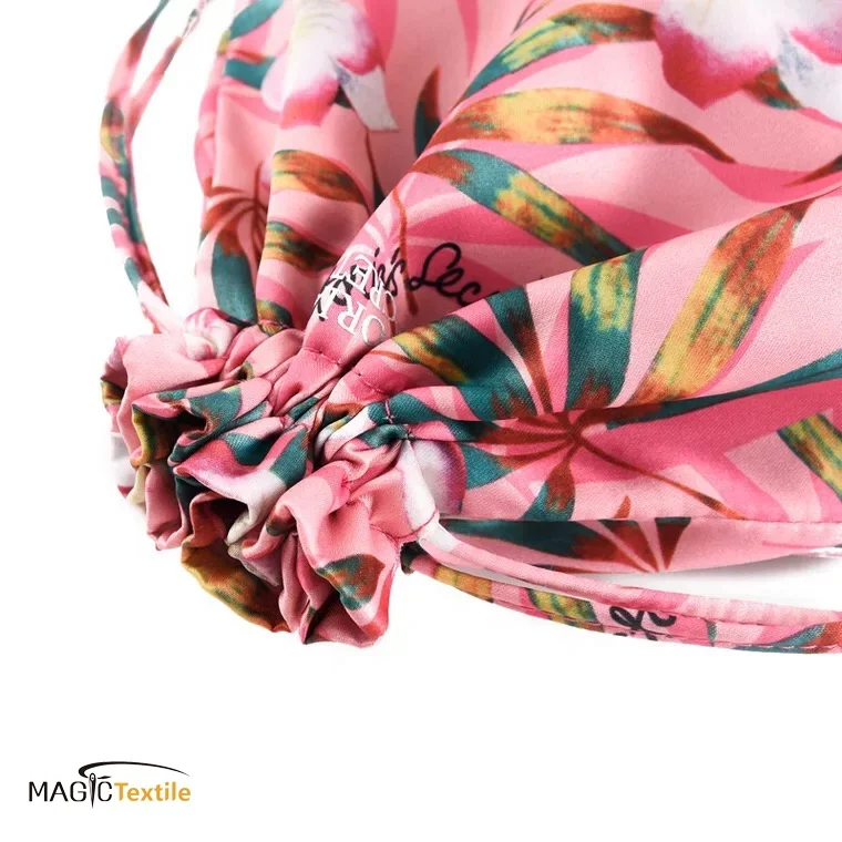 China Factory Pink colorful Gifts Organizer Bag Bowknot Jewellery Satin Pouch With Logo