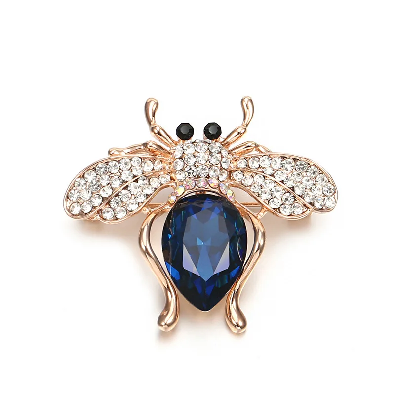
New design fashion wholesale Amazon hot sale creative glass bee brooch 