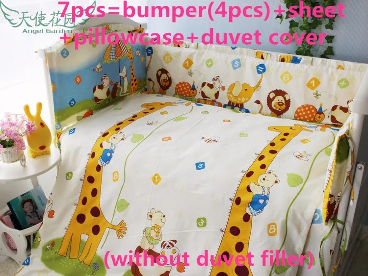Discount 6 7pcs Crib Bedding Sets Crib Cot Cradle Bedlinen 100 Cotton for Infant Boy Gift