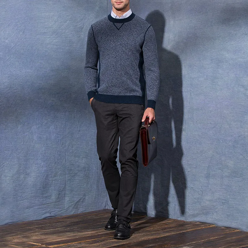 Pure merino wool  autumn and winter warm sweater youth thick sweater