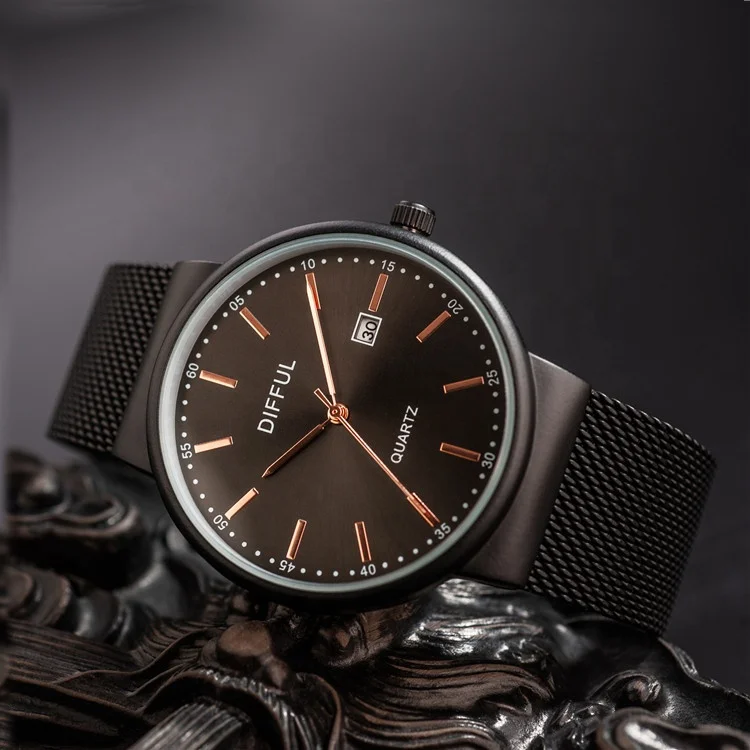 
New design fashion mesh stainless steel oem luxury reloj japan movt watch custom logo 