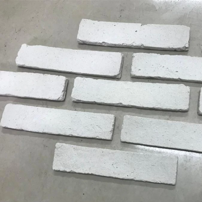 White antique clay brick panel for interior with different sizes