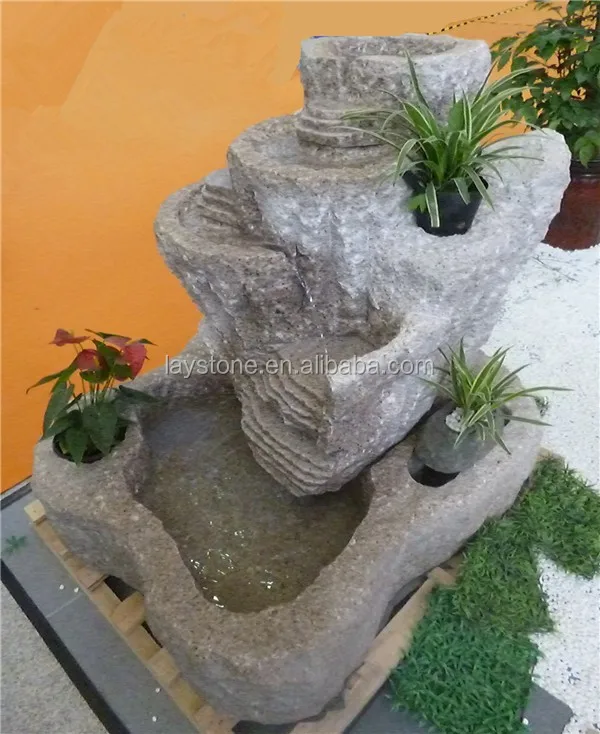 outdoor stone water fountain, garden water fountain