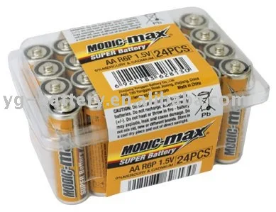 Zinc Manganese Battery   AA   R6   Metal Jacket Zinc Carbon Battery