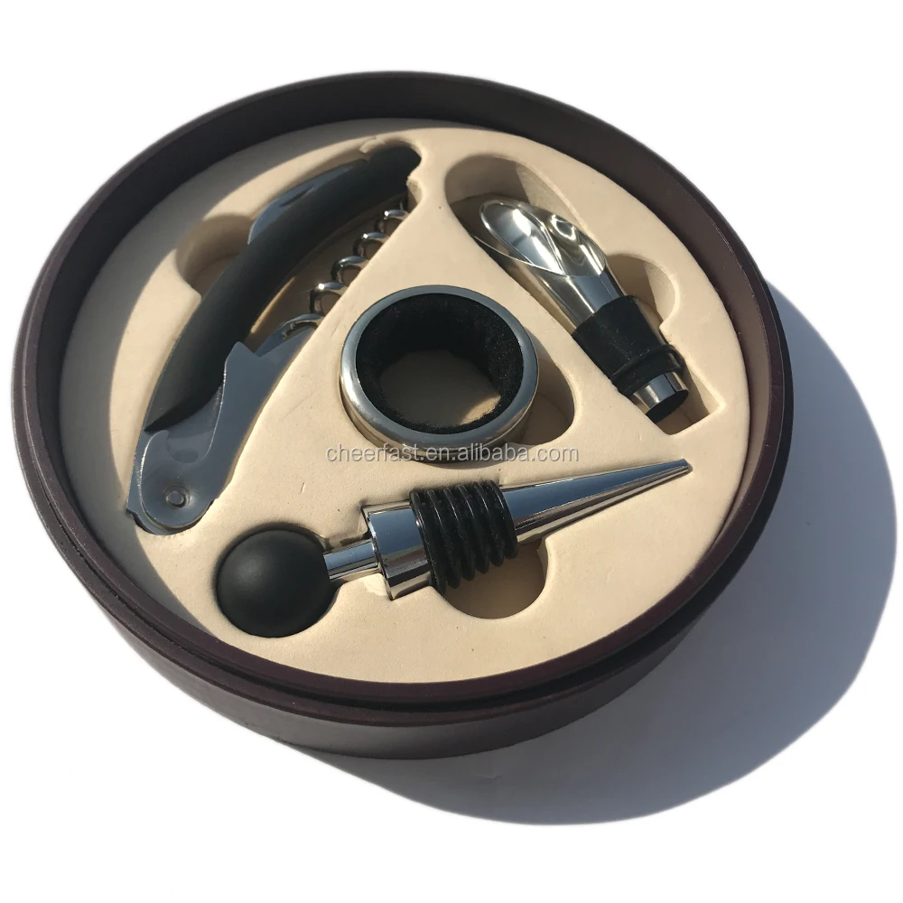 Excellent Cheerfast Wholesale wood case Wine Gift Set 4 Piece Accessories