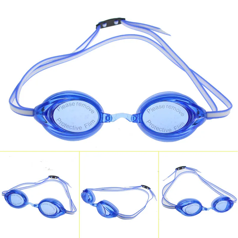 Professional anti-UV transparent lens adjustable belt silicone swim goggles