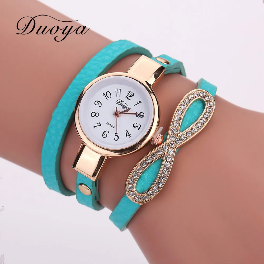 Duoya Brand beautiful Watches For Women Leather Strap Braided Bracelet girl Watch