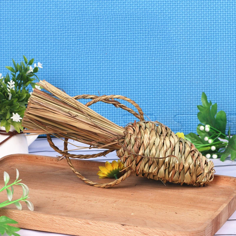 Fun Natural Small Animals Pet Rabbit Carrot Woven Chew Willow Branch Grass Balls Toy