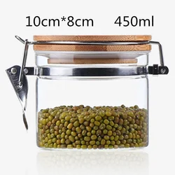 high  borosilicate glass jar with metal clip lid for kitchen glass storage jar
