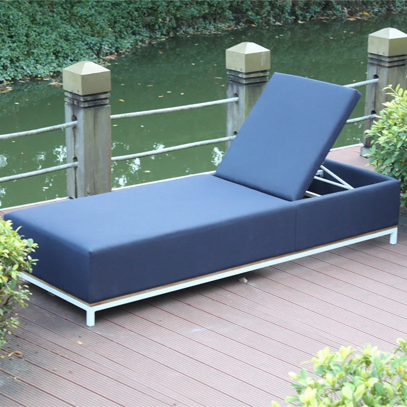 adjustable garden sun lounge patio aluminum plywood sun bed/ outdoor beach  lounger