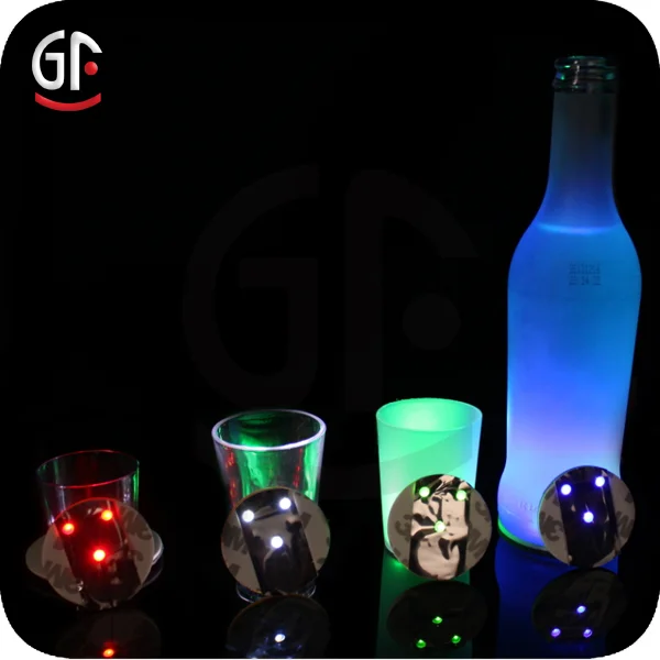 Ce,Rohs Approval Wine LED Sticker With 3M Round Led Light Base For Glass Cup or Bottle