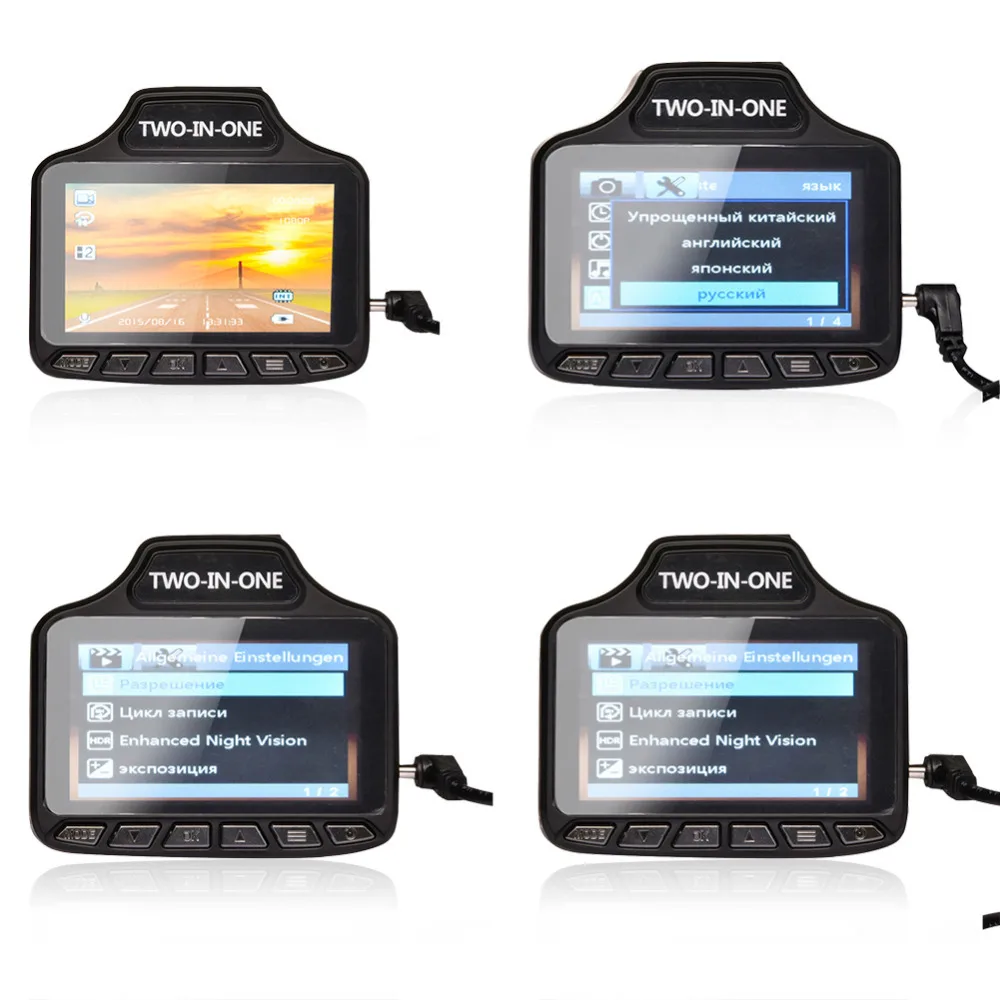 
S8 2-in-1 anti Radar detection devices Detectors laser Car DVR GPS Camera Dash Cam G-sensor Support 