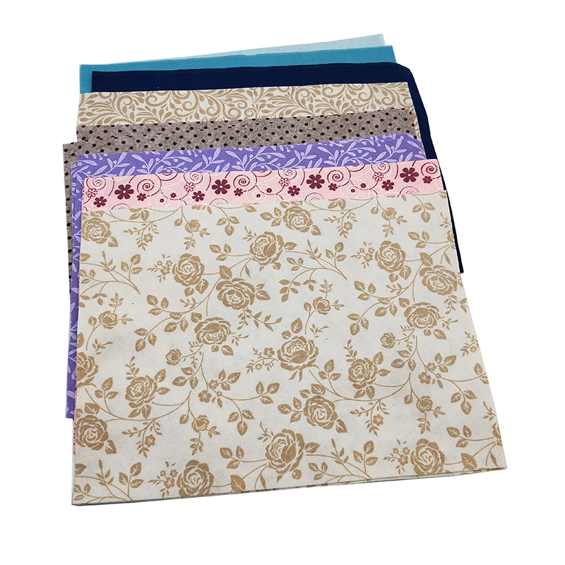 Flower Printing  Needle Punched Fiber Nonwoven Fabric Cleaning Wiper Kitchen Dishcloth