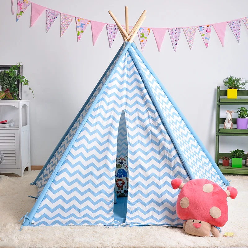 2023 OEM stripe design kids teepee wigwas with 5 ways tents gazebo tents