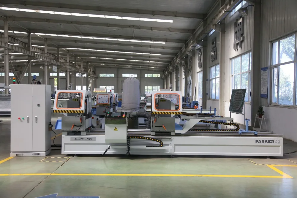 High-speed cutting aluminum door window CNC double head cutting saw machine