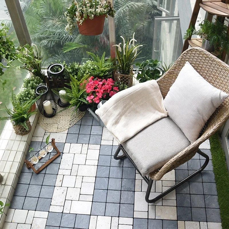 Hot sale in Italian marble lava stone easy install deck flooring tile for porch