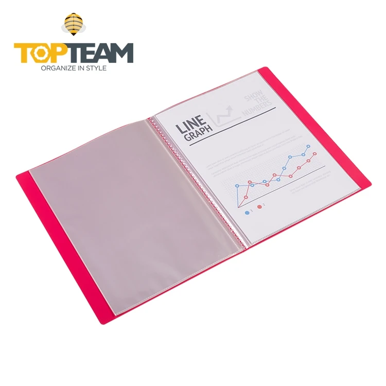 Customized Clear Pockets File A4 Size PP Plastic Display Book File Folder