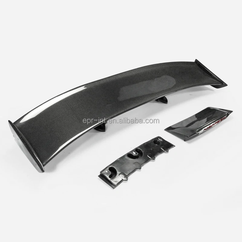 Carbon Fiber GTR R35 Nismo Style Rear Spoiler(Included Lights) Glossy Fibre Trunk Wing