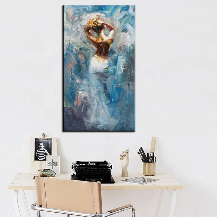 Картина маслом на холсте с изображением танцующей девушки