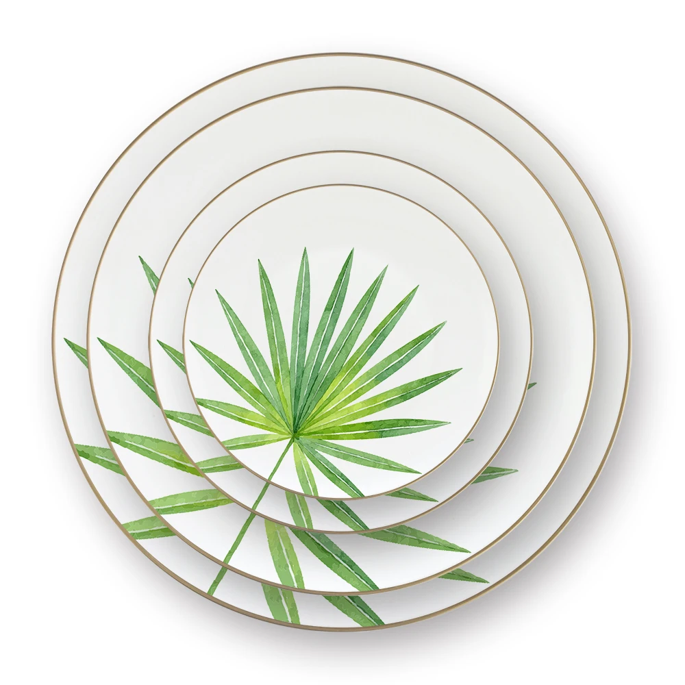 leaf spring ceramic plates wholesale tableware with quality chinese products