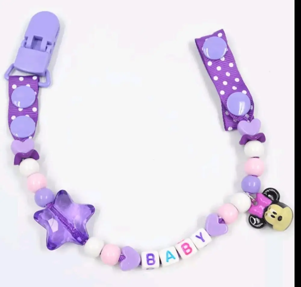 Cartoon Bell Pacifier Clip Chain  Baby Newborn Teether Pacifier Chain Teething Training Holder  BPA Free