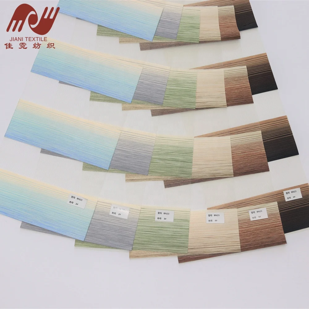 wholesale gradient color100% polyester transparent mesh zebra blinds roller blind for living room