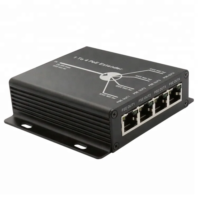 4 порта Ethernet PoE Extender 10/100 Мбит/с для ip-камеры