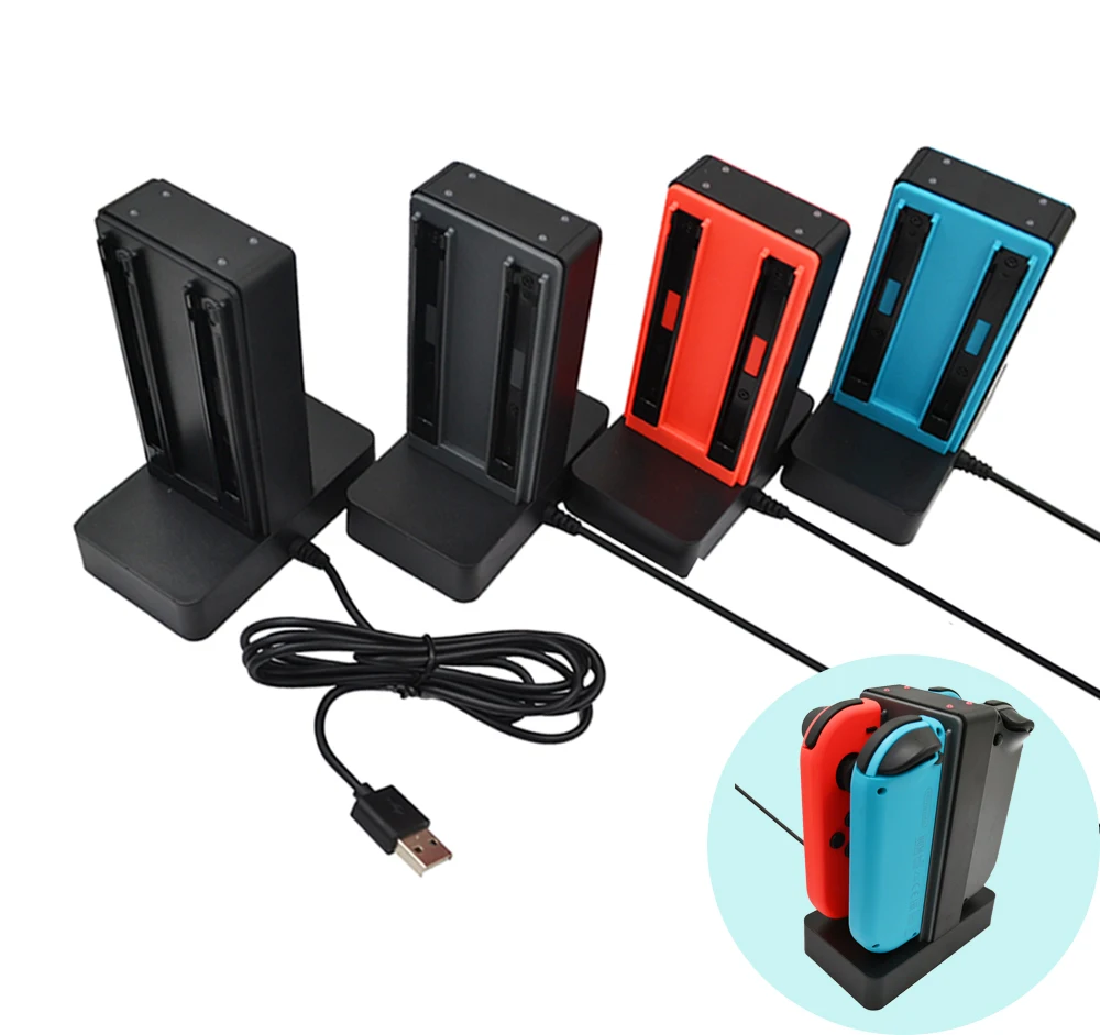Joy-Con Charging  Station Dock 4 in 1 Charger Stand With USB Cable For Nintendo Switch