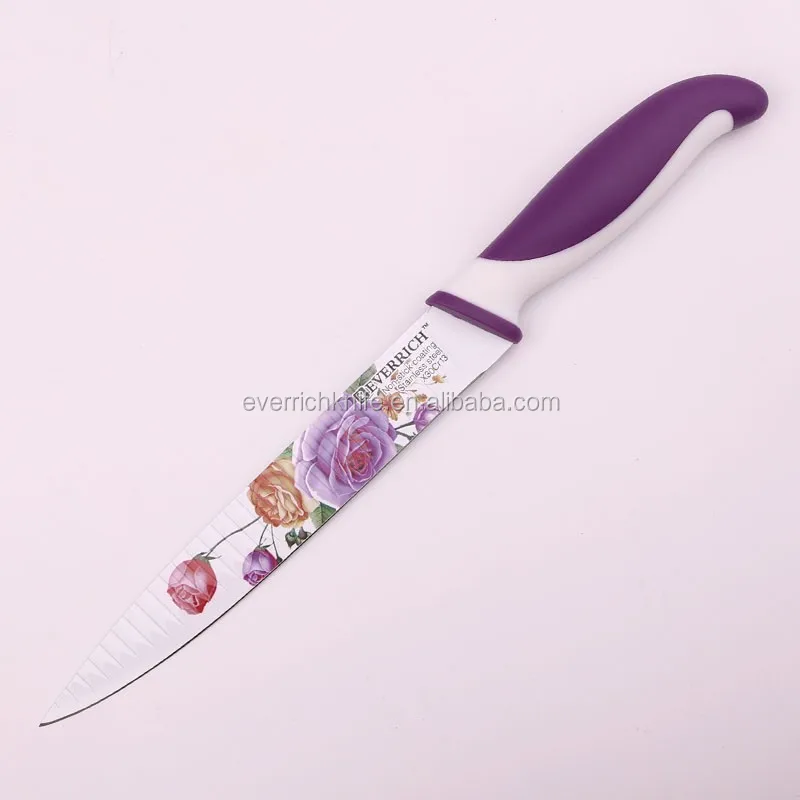 Yangjiang Best Obsidian Double PP Handle Kitchen Knife Brand Decal Printing Kitchen Knife Set