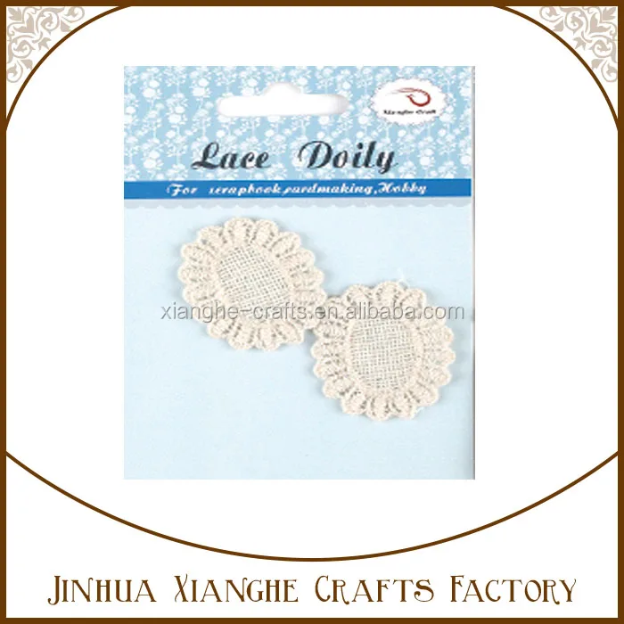 Fabric sunflower shape lace doily embroidery fabric doily for DIY decoration