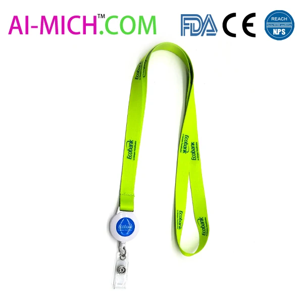 Custom Dye Sublimation Flat Polyester Retractable Yoyo Reel Lanyard