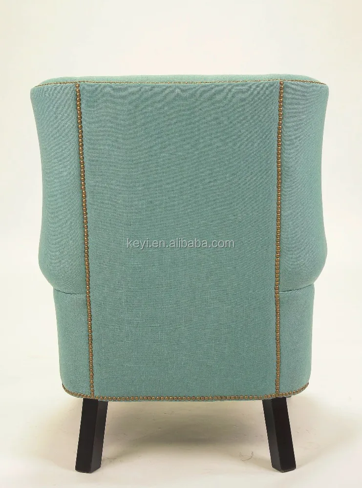 2015 New design used living room furniture for sale With Nailhead Leisure Single Sofa/Wooden Fabric Armchair(KS-06-1)