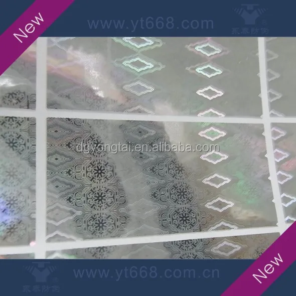 Large size sliver color rainbow 3D hologram label sticker