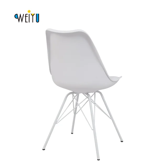 150 контейнеров в месяц новый дизайн каждую неделю современный белый полиуретановый стул с железными ножками для обеда