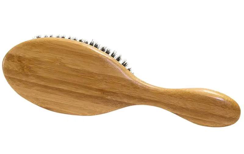 2024 new design Eco-friendly natural bamboo hair brush boar bristle hair brush with engraving logo for LOW MOQ