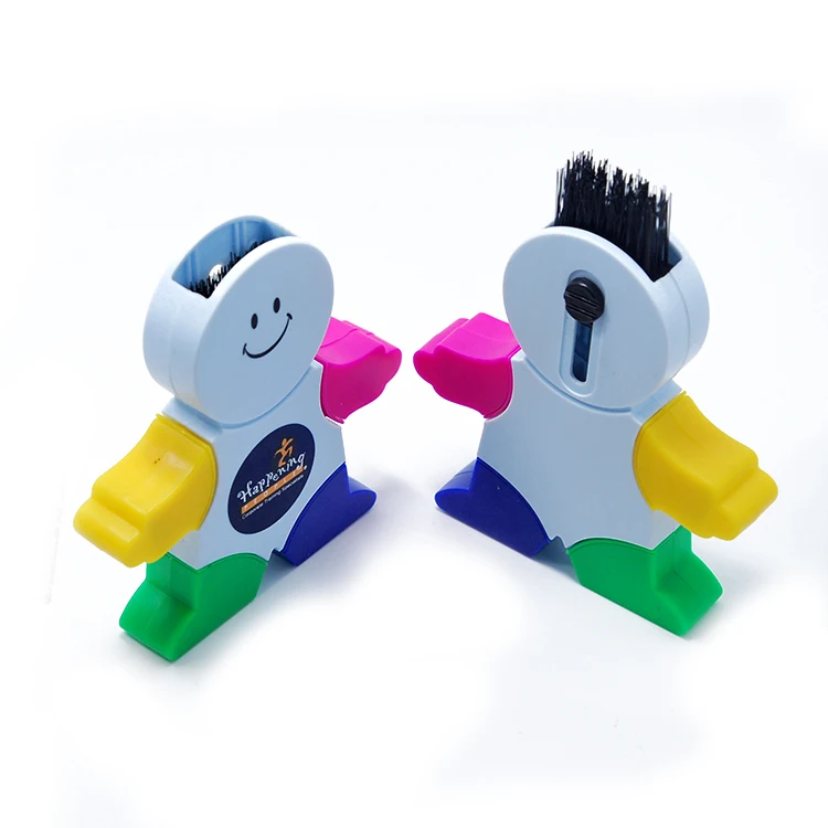 High Quality Promotional Snowman Shape 4 Color Highlighter Pen Set with Keyboard Brush