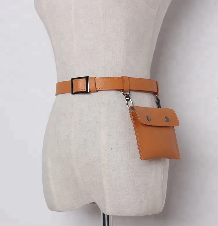 
2018 new fashion PU leather fancy packs waist belt hang bag for women 