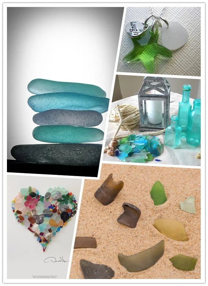 wholesale  Decorative  Bulk Landscaping Sea Glass For Vase Filler Home Decoration