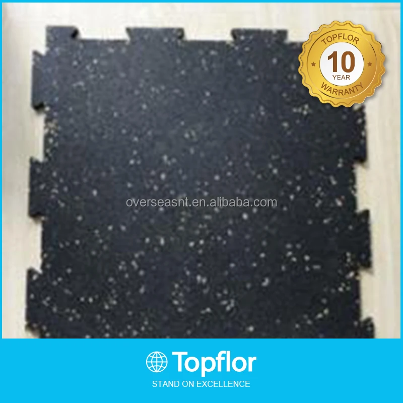 Gym rubber floor anti slip mat interlocking gym floor