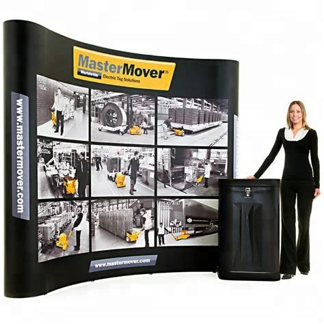 Portable Trade Show Fabric Pop Up Display Banner Backdrop Stand