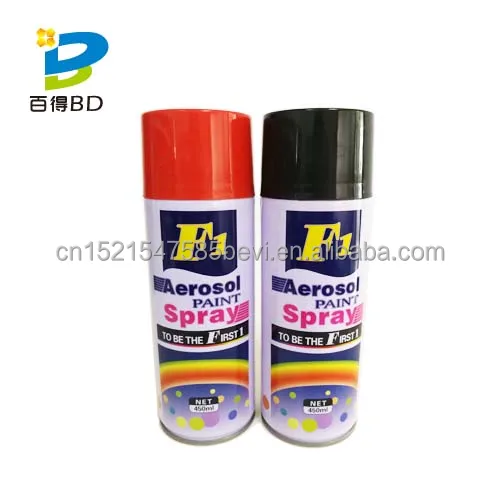 
 Быстро высыхающая акриловая разноцветная F1 аэрозольная краска, наносимая при помощи краскораспылителя  