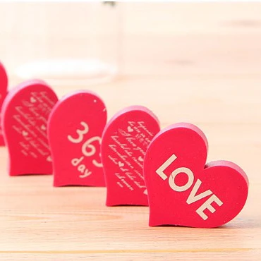 Wholesale Custom Heart Shape Pencil Eraser Set Rubber Eraser