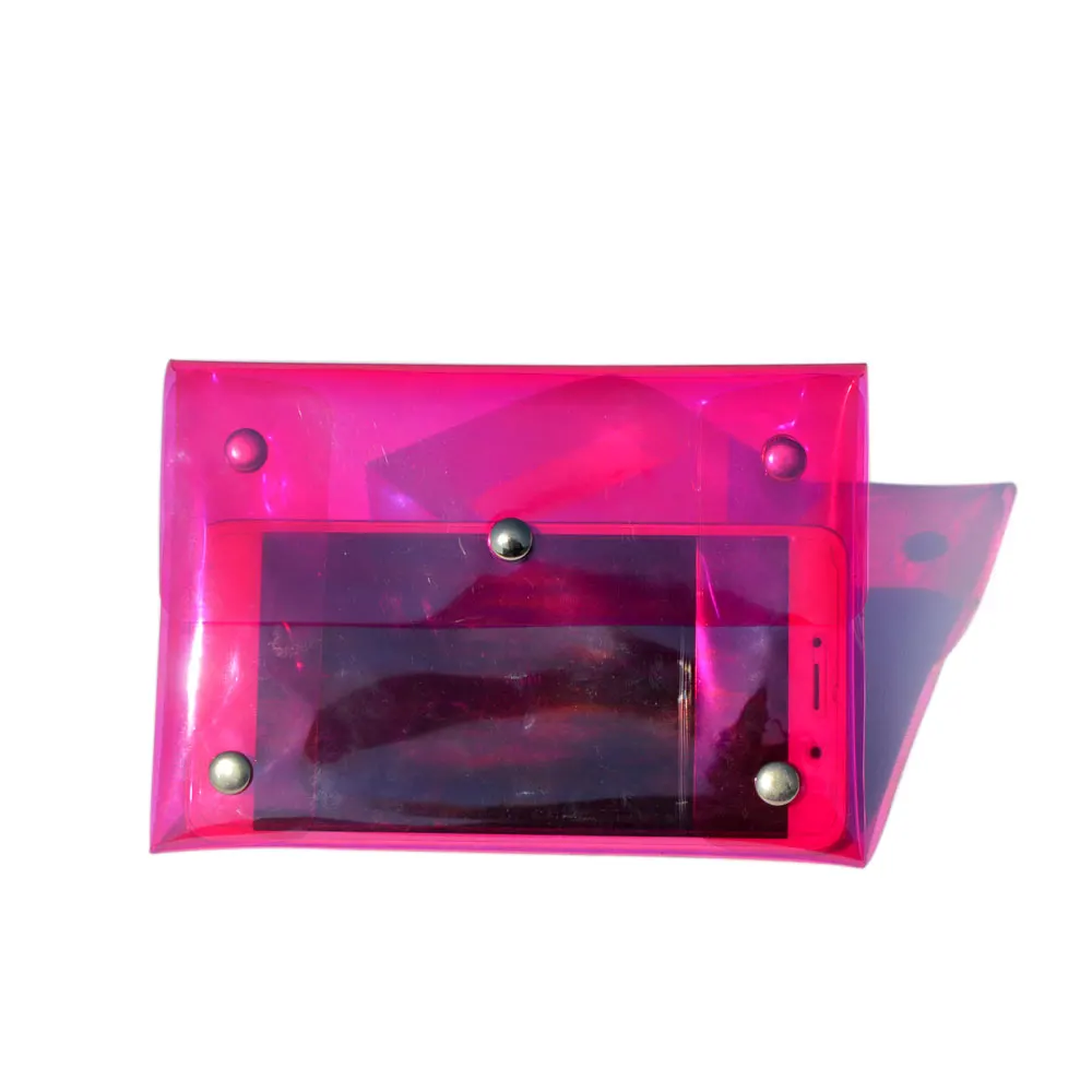 
PVC Envelope Bag Clear Purse Rainbow Laser Hologram Clutch 